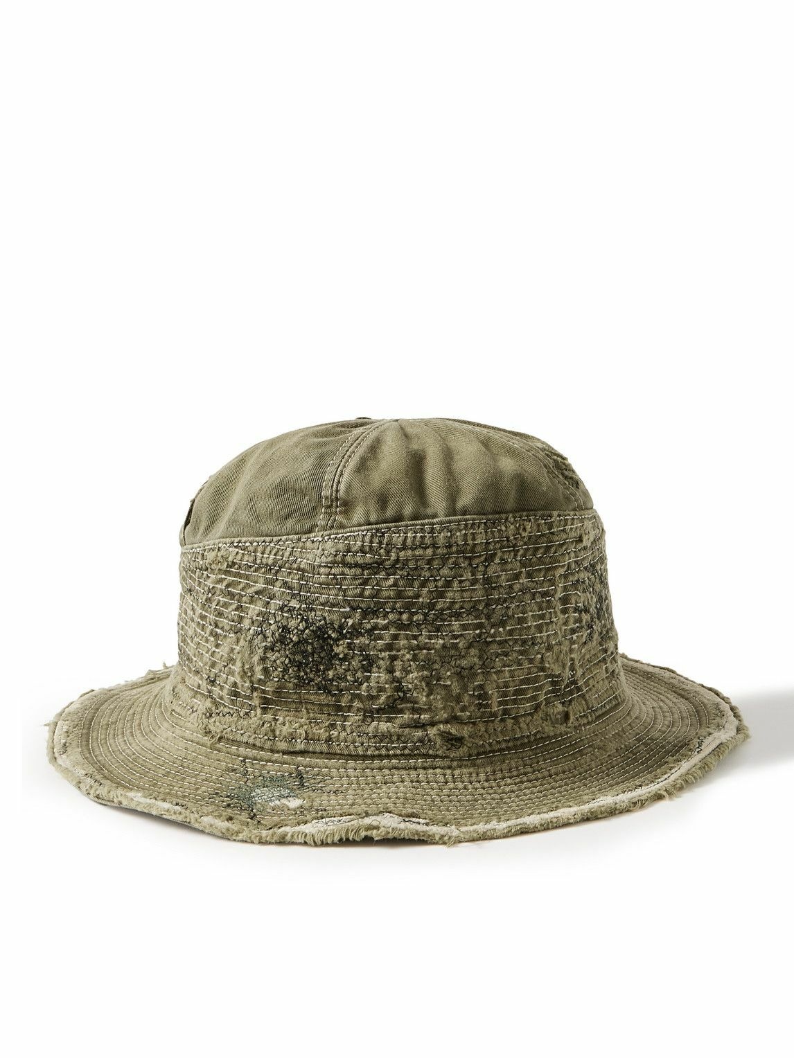 Photo: KAPITAL - The Old Man and the Sea Distressed Buckled Cotton-Twill Bucket Hat