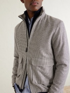 Herno - Houndstooth Linen-Blend Bomber Jacket - Gray