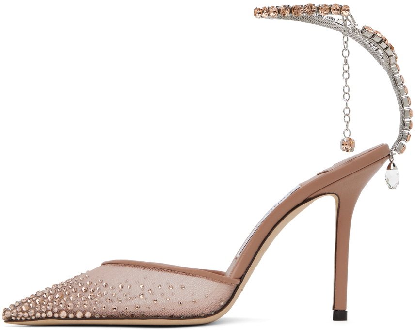 Jimmy Choo Beige Saeda 100 Heels