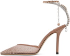 Jimmy Choo Beige Saeda 100 Heels