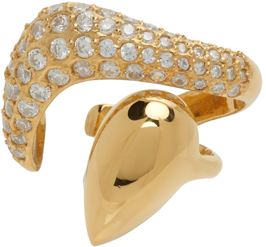 Alan Crocetti Gold Half Encrusted Alien Single Ear Cuff Alan Crocetti