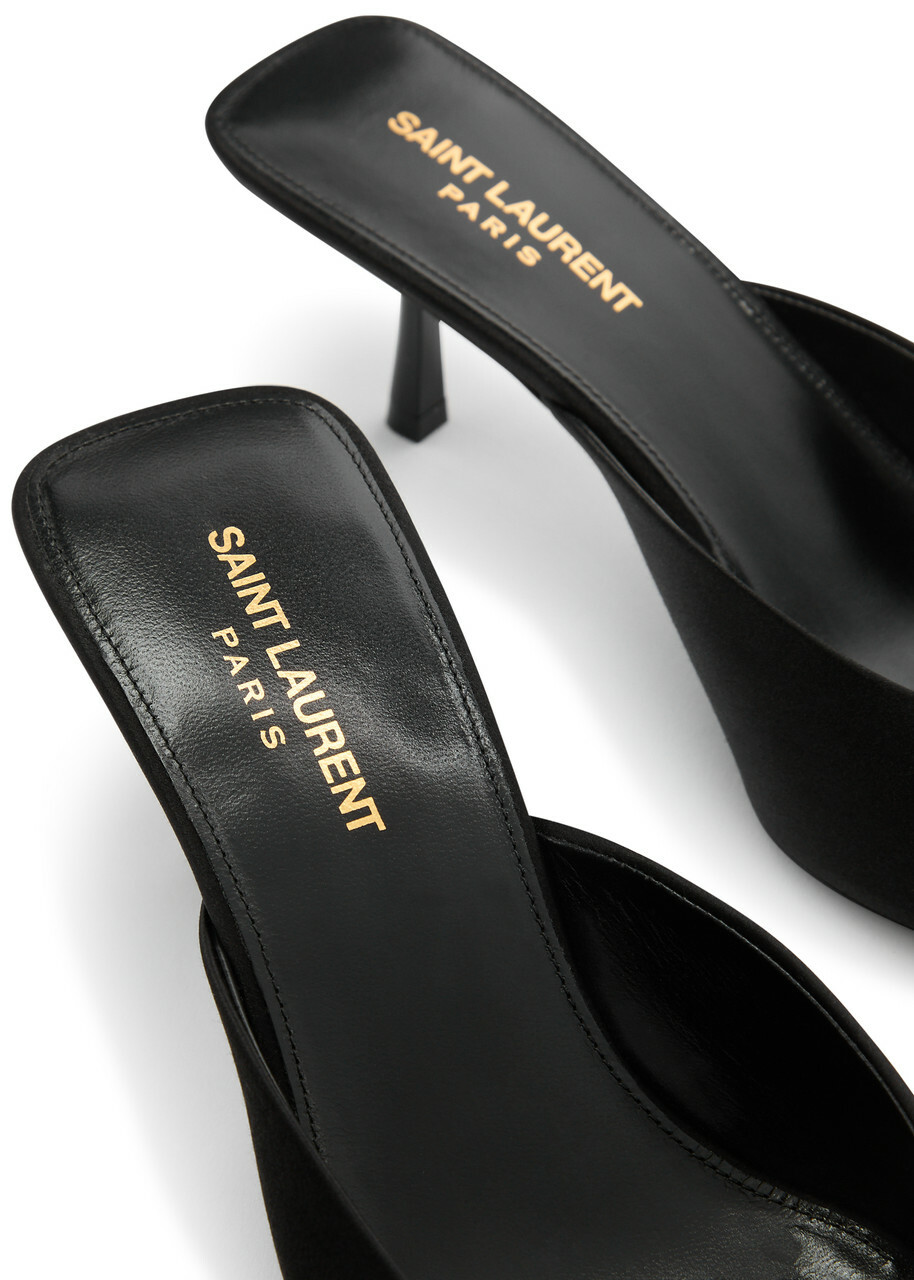 Saint Laurent Barbara 55 Satin Mules Black Saint Laurent