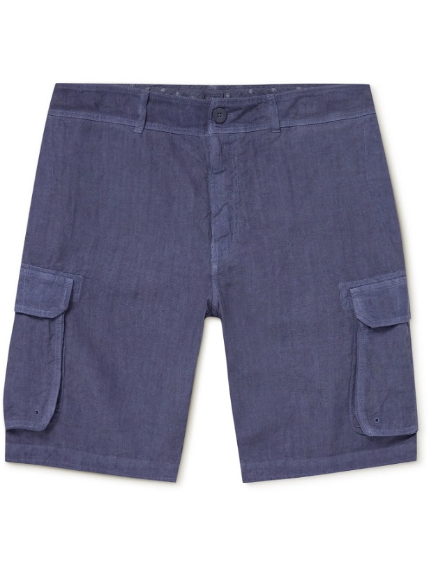 Photo: 120% - Linen Cargo Shorts - Blue