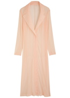 Norma Kamali Single-breasted Mesh Coat Beige