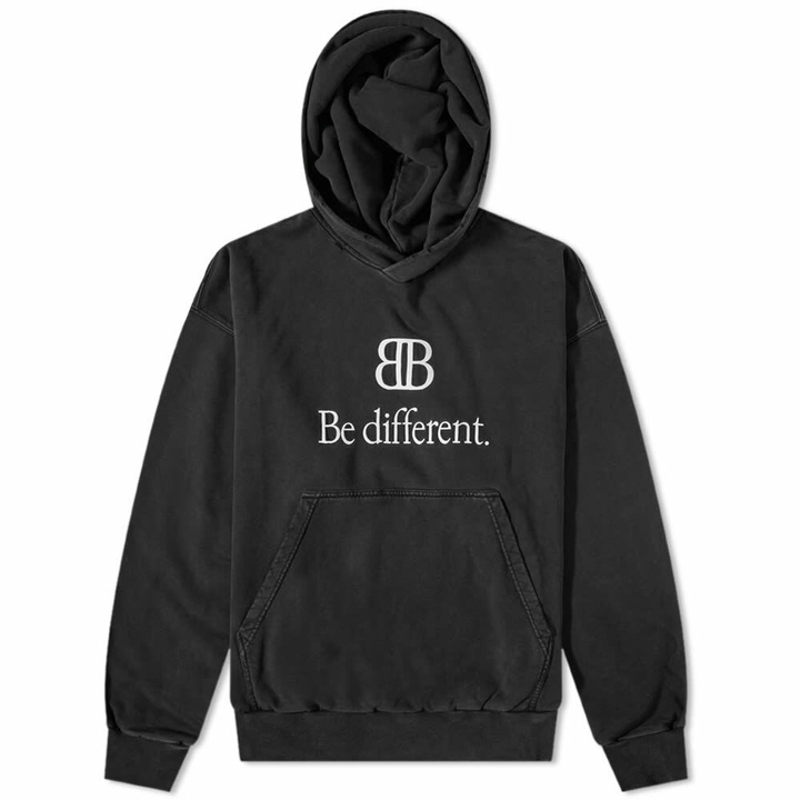 Photo: Balenciaga Men's Be Different Popover Hoody in Black/White