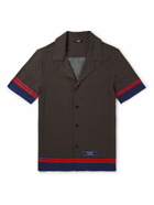 Balmain - Striped Monogrammed Poplin Shirt - Brown
