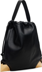 sacai Black Corner Metal Drawstring Bag