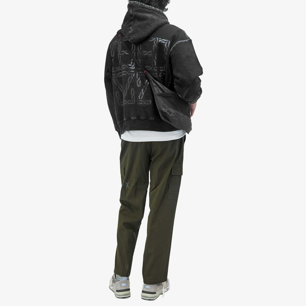 Deva States Men's Chain Hoodie in Black