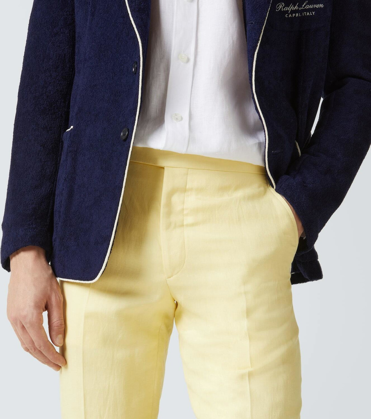 Ralph Lauren Purple Label High-rise silk and linen straight pants