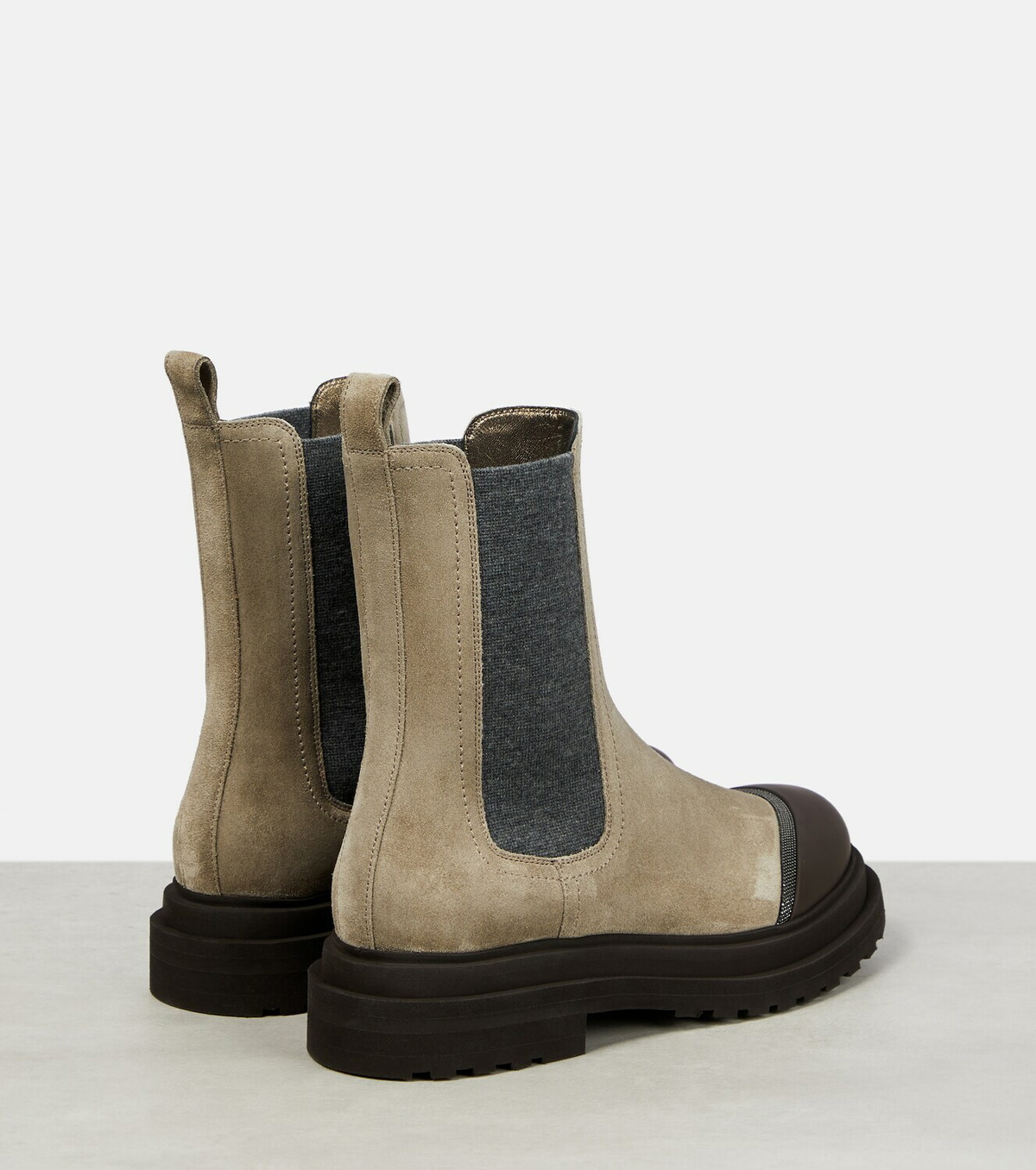 Brunello Cucinelli Embellished suede ankle boots