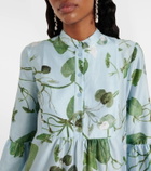 Erdem Tiered floral cotton minidress