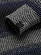 Rag & Bone - Striped Ribbed Cotton and Cashmere-Blend Sweater - Gray