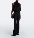 Sportmax Draped halterneck silk satin top