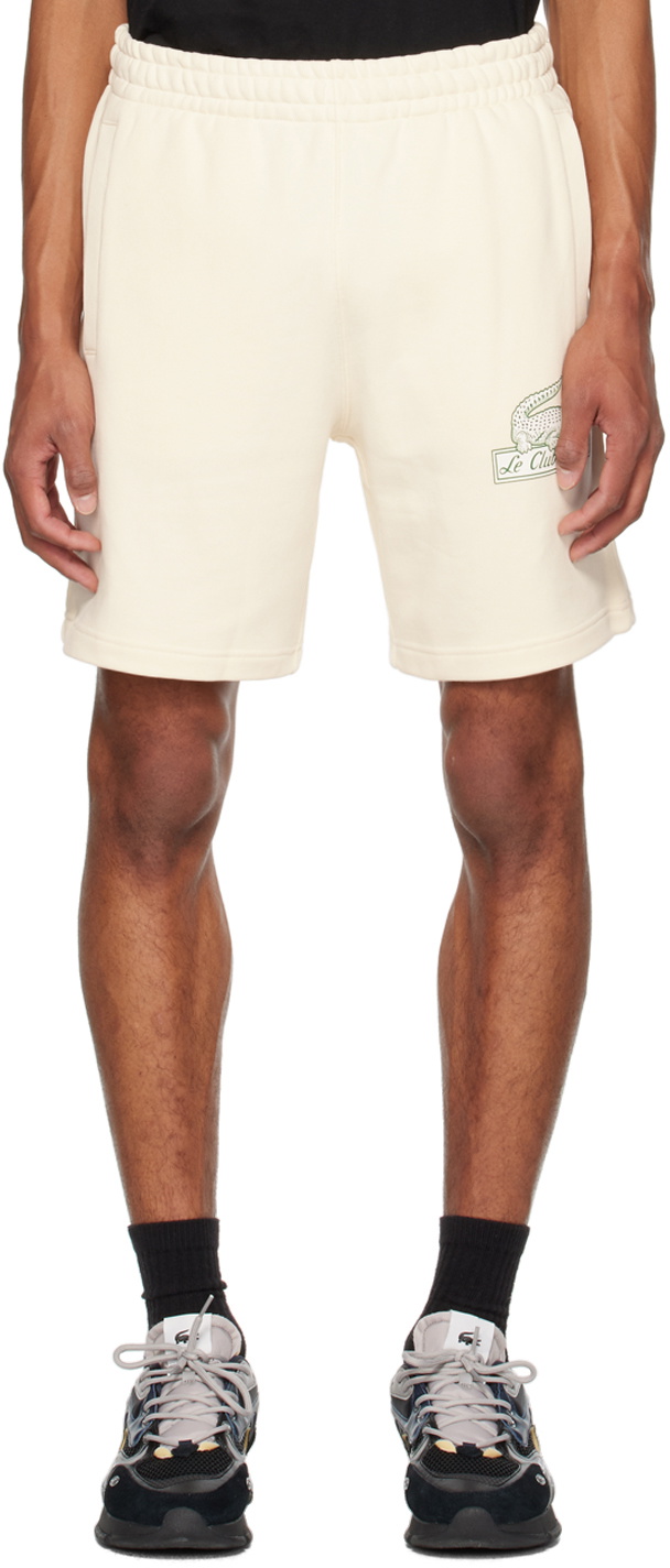 Lacoste Off-White Relaxed-Fit Shorts Lacoste