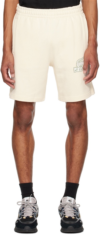 Photo: Lacoste Off-White Relaxed-Fit Shorts