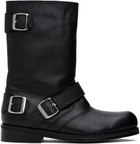 Stefan Cooke SSENSE Exclusive Black Biker Boots