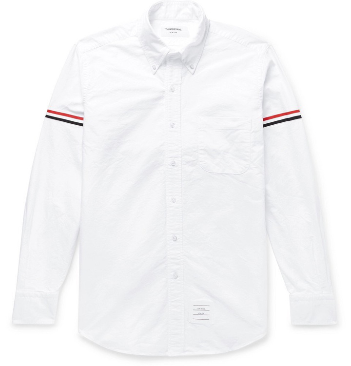 Photo: Thom Browne - Slim-Fit Button-Down Collar Grosgrain-Trimmed Cotton Oxford Shirt - Men - White