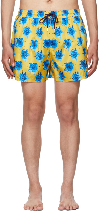 Photo: Paul Smith Yellow Monarch Rose Swim Shorts