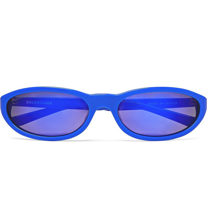 Photo: Balenciaga - Oval-Frame Acetate Sunglasses - Blue