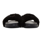 Baja East Black Fila Edition Shearling Drifter Slides