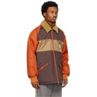 Gucci Brown and Orange Nylon Caban Jacket