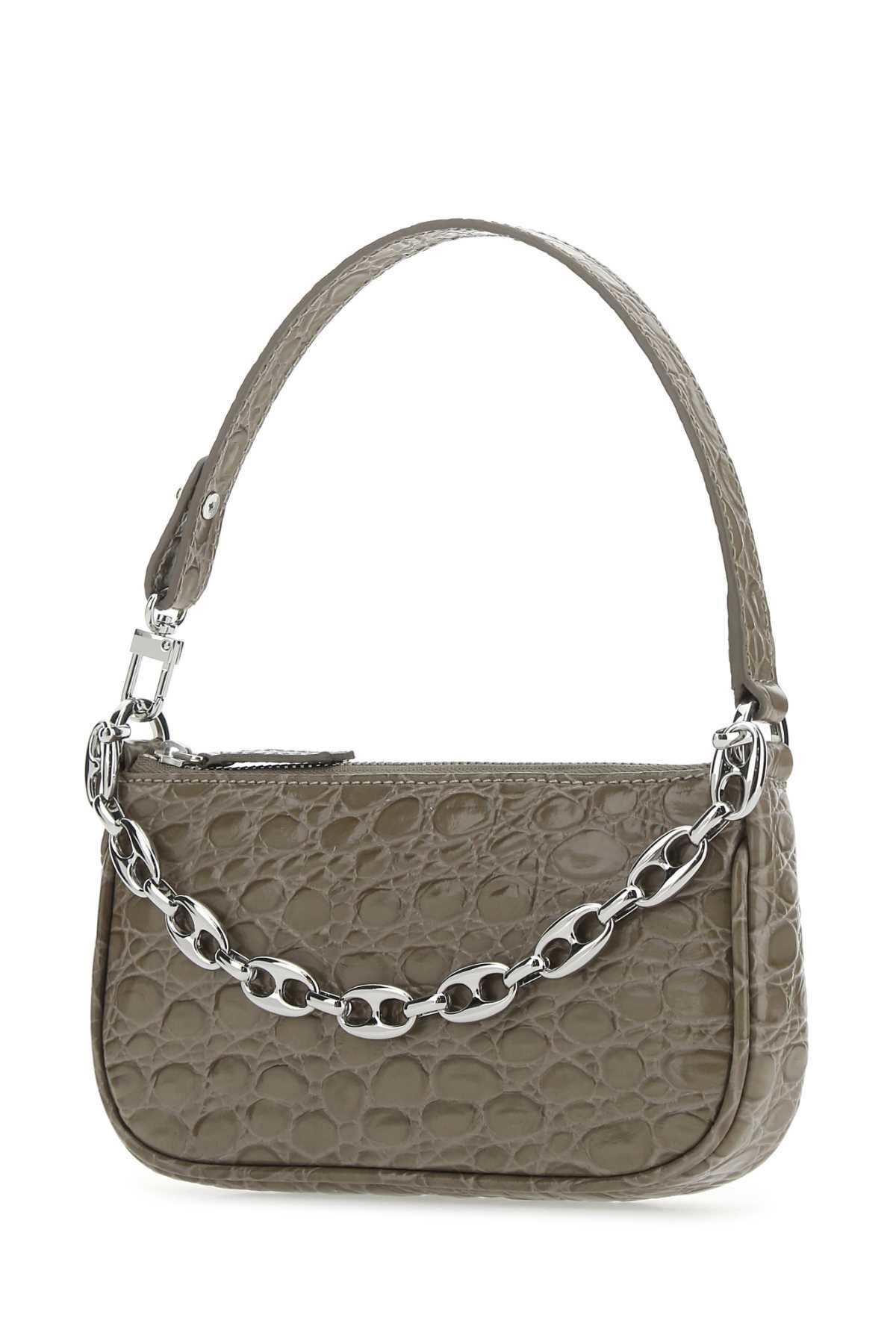 【送料&関税込】BY FAR Dove Grey Leather Mini Rachel Handbag BY FAR Dove Grey Leather Mini Rachel Handbag By Far