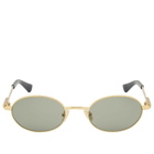 Bottega Veneta Eyewear Bottega Veneta BV1470S Sunglasses in Gold/Green 
