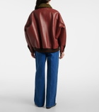 Marni Shearling-trimmed leather blouson jacket