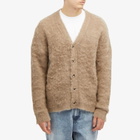 Wood Wood Men's True Mohair Cardigan in Acorn