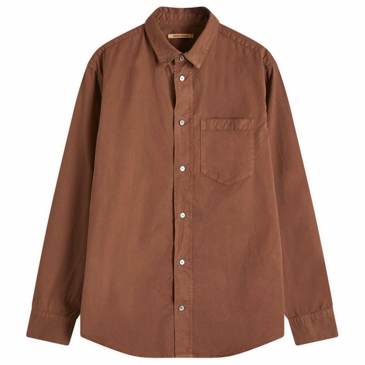 Photo: Wood Wood Men's Nico Shirt in Terra Brown