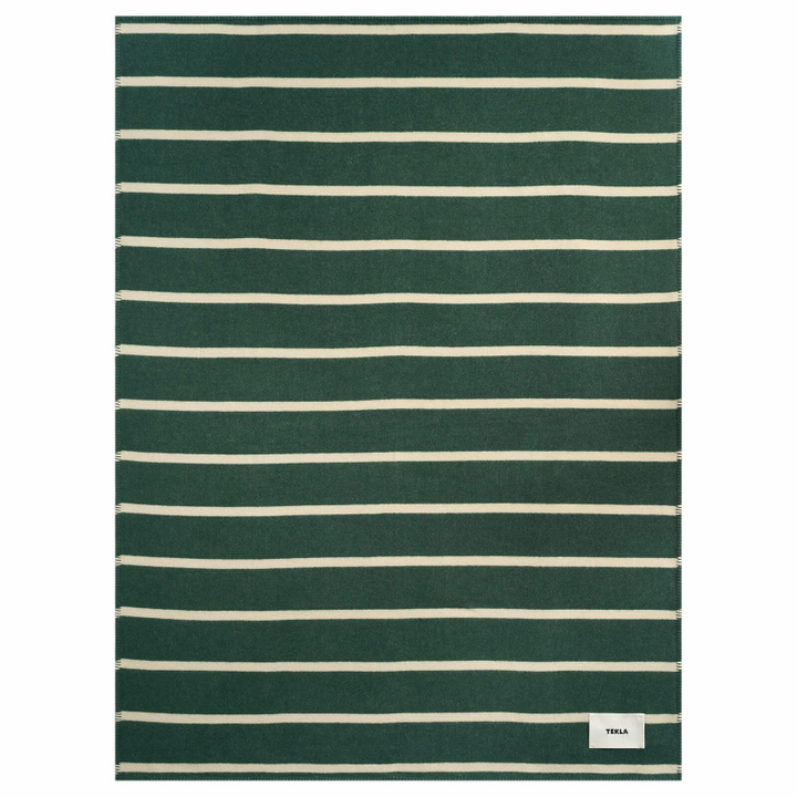 Photo: Tekla Fabrics Striped Lambswool Blanket in Rugby Stripes 