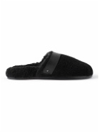 Mr P. - Leather-Trimmed Shearling Slippers - Black