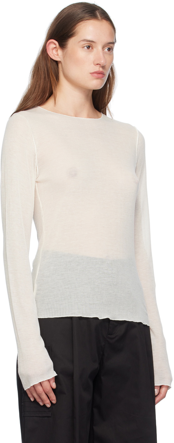 Deiji Studios Off-White Knit Long Sleeve T-Shirt