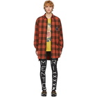 Gucci Orange and Black Check Wool Oversized Shirt