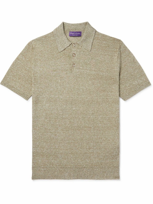 Photo: Ralph Lauren Purple label - Linen and Cotton-Blend Polo Shirt - Green