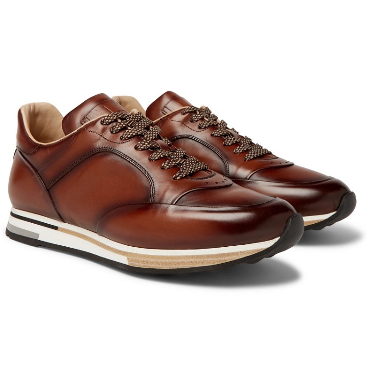 Photo: Dunhill - Duke Leather Sneakers - Brown