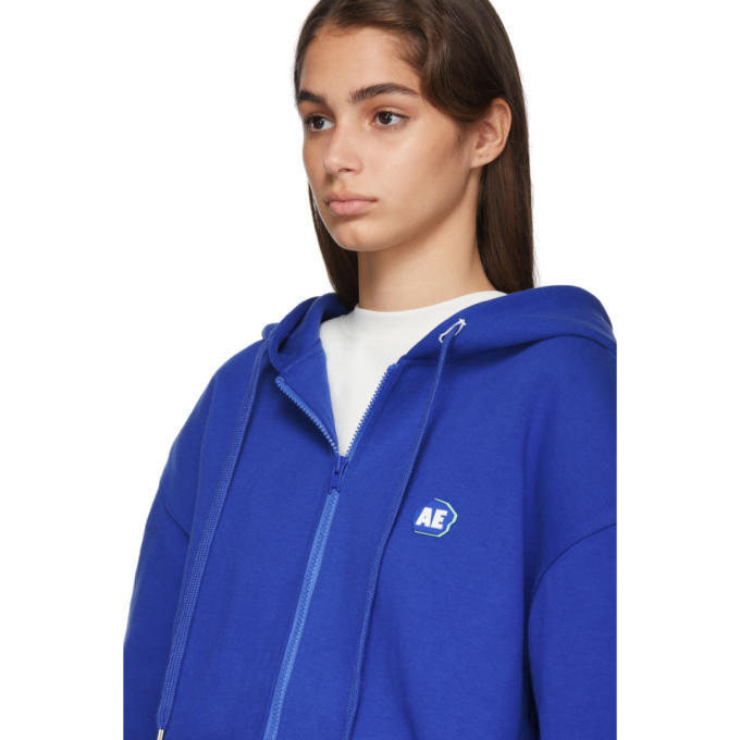 ADER error Blue Stone Logo Zip-Up Hoodie ADER error