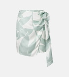Max Mara Strano printed silk twill miniskirt