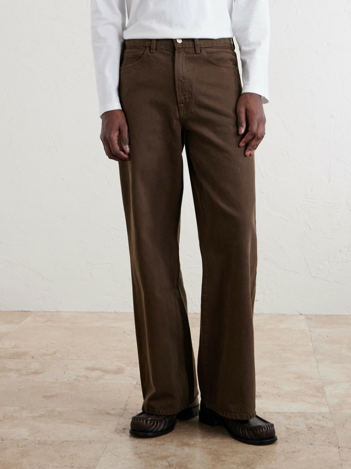 The Elder Statesman - Hunter Wide-Leg Organic Jeans - Brown