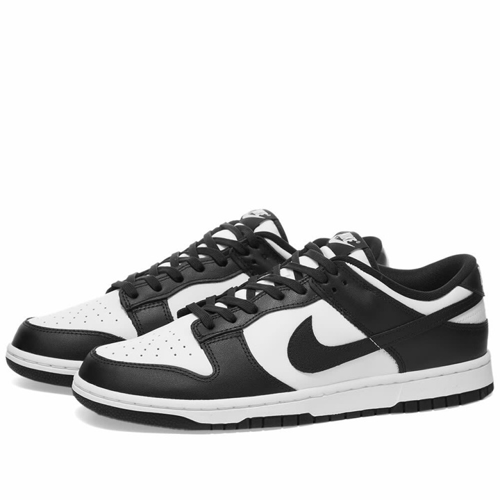 Photo: Nike Men's Dunk Low Retro Sneakers in White/Black/White