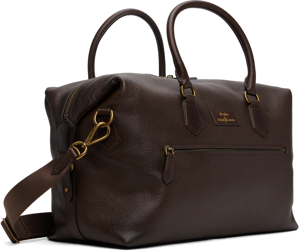 Polo Ralph Lauren Brown Pebbled Leather Duffle Bag