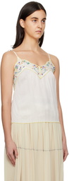 See by Chloé White Embroidered Tank Top