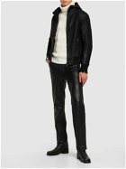 GIORGIO BRATO - Hooded Waxed Leather Jacket