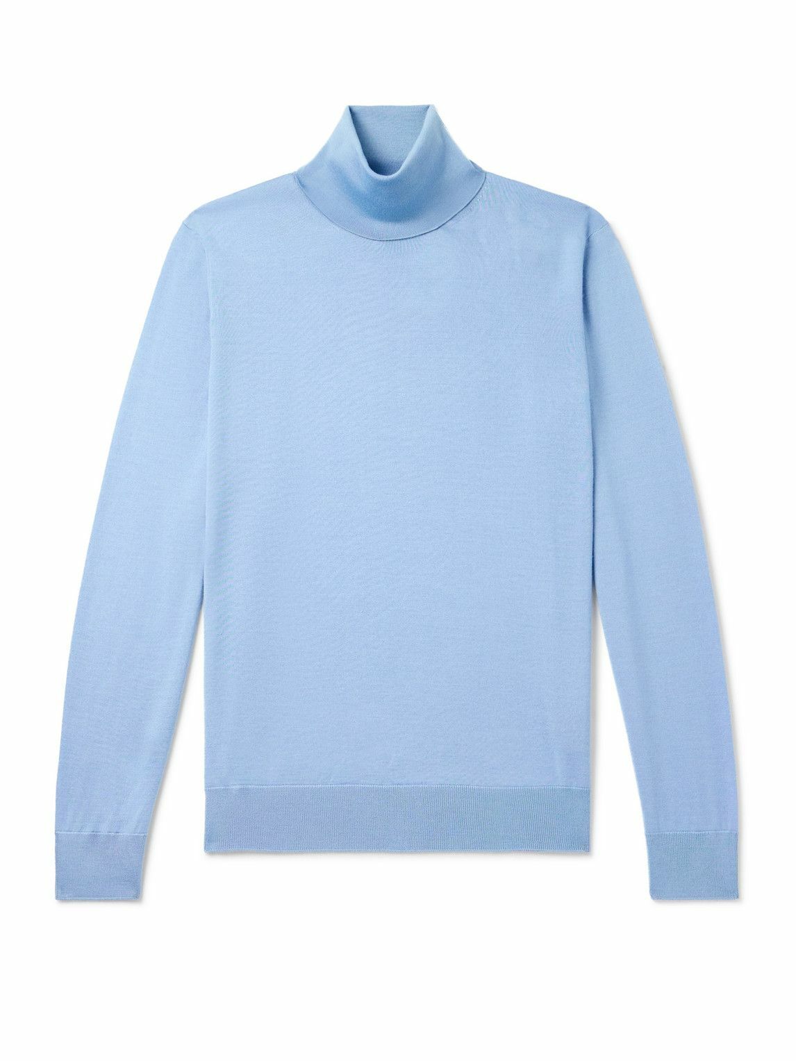 Zegna - Cashmere and Silk-Blend Rollneck Sweater - Blue