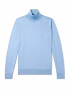 Zegna - Cashmere and Silk-Blend Rollneck Sweater - Blue