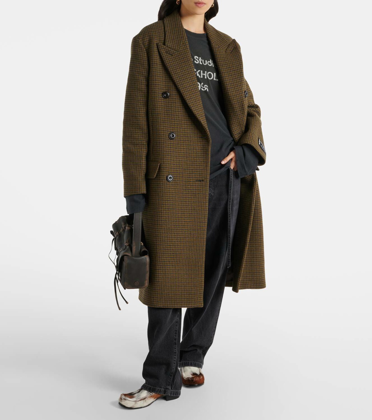 Acne Studios Checked double-breasted wool-blend coat Acne Studios