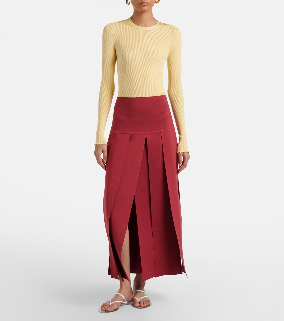 Alaïa RIbbed-knit silk-blend top