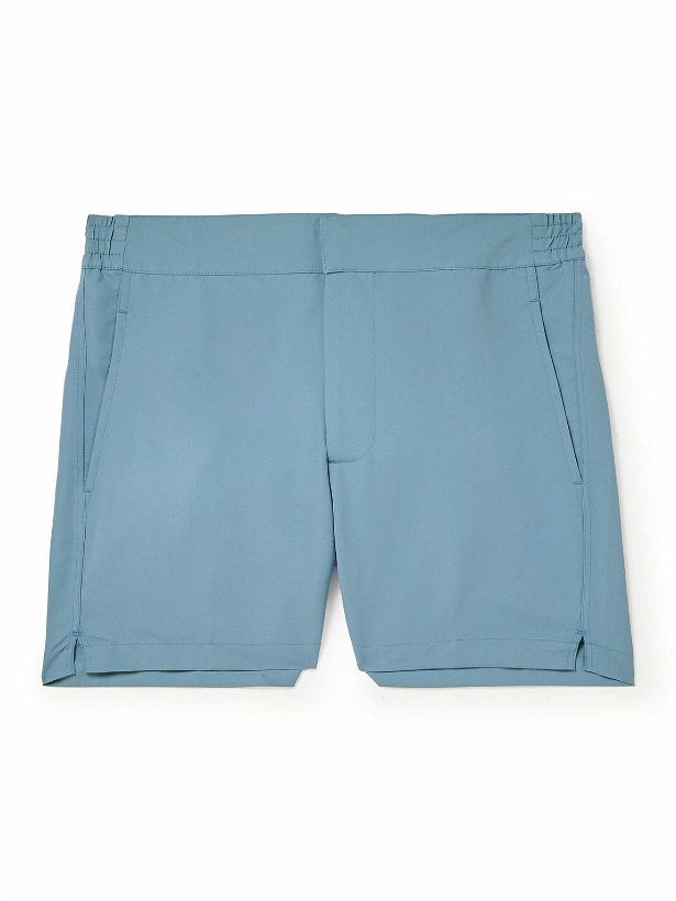 Photo: Frescobol Carioca - Slim-Fit Mid-Length Swim Shorts - Blue