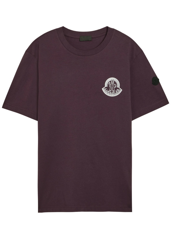 Photo: Moncler Badge Printed Cotton T-shirt Purple