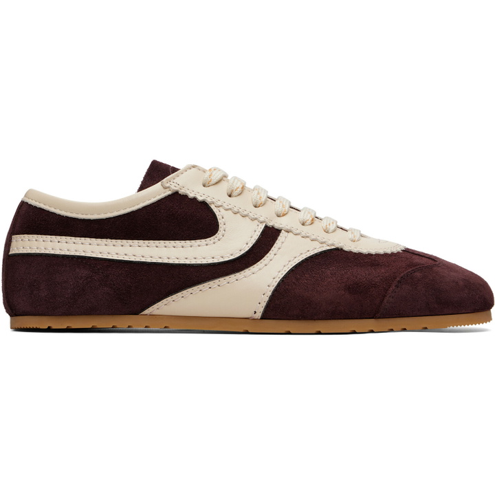 Photo: Dries Van Noten Burgundy Suede Sneakers